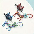thumbnail image 3 of GKNET Lovely Cat Brooches 2-color Enamel Pet Animal Party Casual Brooch Pins-Red, 3 of 8