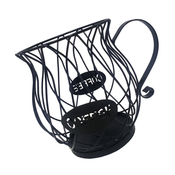 Matsuzay Contenedores de cesta de almacenamiento de café, estante Universal para aperitivos de escritorio, soporte de comida de fruta en forma Juegos de servir café y té Dorado
