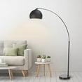 thumbnail image 5 of Teamson Home Arquer 66.93" Arc Floor Lamp for Living Rooms, Home Offices, Dining Rooms, Bedrooms with Faux Black Marble Base and Black Bell Shade, 5 of 8