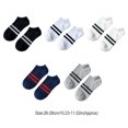 thumbnail image 4 of Men's Polyester Sports Socks Stripe Pattern Deodorant Sweat Resist Athletic Ankles Socks Sports Low Cut Socks, 4 of 7
