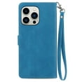 thumbnail image 3 of Case for iPhone 13 Pro,Magnetic Leather Wallet Card Pocket Zipper Case Kickstand Cover with Wrist Strap for iPhone 13 Pro 6.1-inch,, 3 of 10