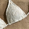 thumbnail image 5 of Qingpeng Women's 2 Piece Halter Swimsuit Textured Tie Side Triangle Bikini Bathing Suit, 5 of 6