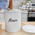 thumbnail image 5 of AuldHome Design Enamelware White Flour Canister; Rustic Distressed Style Staples Storage for Kitchen, 5 of 10