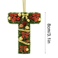 thumbnail image 2 of Adornos navideños personalizados para el árbol | Colgantes con monograma de 26 letras y diseño de gorro de Papá Noel, 2 of 5