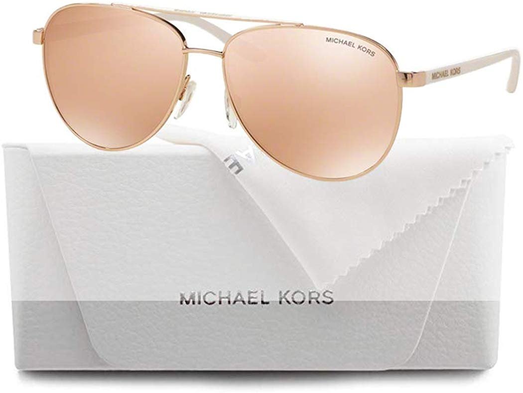 Michael Kors MK5007 HVAR Aviator 1080R1 59M Rose Gold-Tone/Rose Gold Flash Sunglasses For Women+ FREE Complimentary Eyewear Care Kit - image 2 of 5