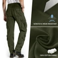 thumbnail image 4 of POENTAB Men's Casual Cargo Pants Pants Cotton Utility Work Pants Safety Durable Construction Trousers with 8 Pockets Green 34 (No Belt), 4 of 7