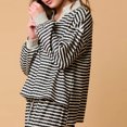 thumbnail image 4 of Women's Long Sleeve Striped Pajama Set Comfortable Warm Loungewear with Drawstring Pants Comfortable Homewear, 4 of 9