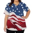 thumbnail image 5 of KDDYLITQ 250th Anniversary Tshirt for Women July 4th 250 Years Birthday V Neck Tees Independence Usa Star Stripes 4th July T-Shirts Usa Flag Trendy Short Sleeve Blouses Dark Blue XL, 5 of 7