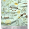 thumbnail image 1 of Soimoi Cotton Jersey Fabric Tea Cup,Star Anise & Lemon Slice Vegetable Print Fabric by Yard 58 Inch Wide, 1 of 1