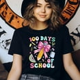 thumbnail image 3 of 100 Days of School Shirt with Pink Bow Pencil and Cute School Supplies, Azalea, Size S, 3 of 6