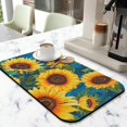 thumbnail image 2 of Washable Rubber Sunflower Cute Floral Dish Drying Mats for Kitchen Counter Home Large Coffee Bar Pad Accessories and Decor for Utensils Stemware 19.5''x12'', 2 of 7