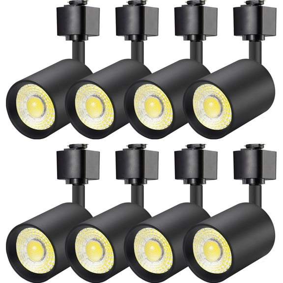 VANoopee 8 Pack J Type Track Lighting Heads 10W Dimmable LED Track Light Heads for Juno Track Light Replacement Fixtures Bright 3000K Warm White Ceiling Spotlight, Flicker Free CRI90  24° 800lm Black