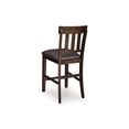 thumbnail image 5 of Signature Design by Ashley Haddigan Upholstered Bar Stool Set (2), Dark Brown, Counter Height Chairs with Faux Leather Seat and Wood Frame, 5 of 6