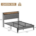 thumbnail image 2 of TROPOW King Size Bed Frame,Wood Headboard/Footboard, Storage Space and Adjustable Led Light, King Size Bed with Charging Station/Port, No Box Spring Needed, Gray, 2 of 10
