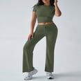 thumbnail image 5 of LYMAYTER Short Sleeve Sets for Women Summer Solid Color Shirt 2 Piece Outfits Fashion Tracksuit Sets S-XL, 5 of 9