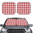 thumbnail image 2 of Goofa Red Plaid Daisy Pattern 2 Piece Car Windshield Sun Shade Foldable | Front Windshield Shade for Sun, Heat and UV Rays | Sunshade for Car Front Window-Medium, 2 of 7
