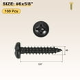 thumbnail image 2 of Pan Head Self Tapping Screws(#6x5/8") 100Pcs, 304 Stainless steel Self Drilling Screw for Metal Wood Plastic, for Cabinet Wall Shutter Plate Rock Furniture, Black, 2 of 7