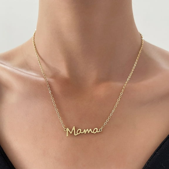 ZenCart Mama Necklace Small Mama Pendant Necklace Mother's Day Jewelry Gift for New Mom Women Wife Anniversary