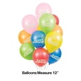 thumbnail image 2 of Club Pack of 180 Multi-Colored Happy Birthday Round Latex Party Balloons 18", 2 of 2