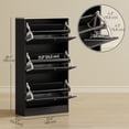 thumbnail image 3 of HOMCOM Armoire à Chaussures Moderne avec 3 Tiroirs Basculants pour 18 Paires de Chaussures, 3 of 10