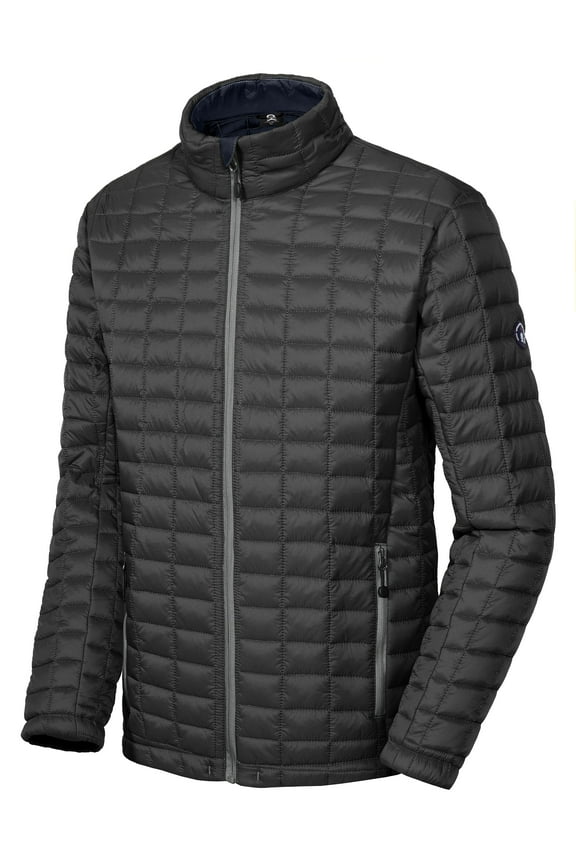 Men's Insulated Hiking Jacket, Quilted Puffer Jacket with Synthetic Insulation Black S