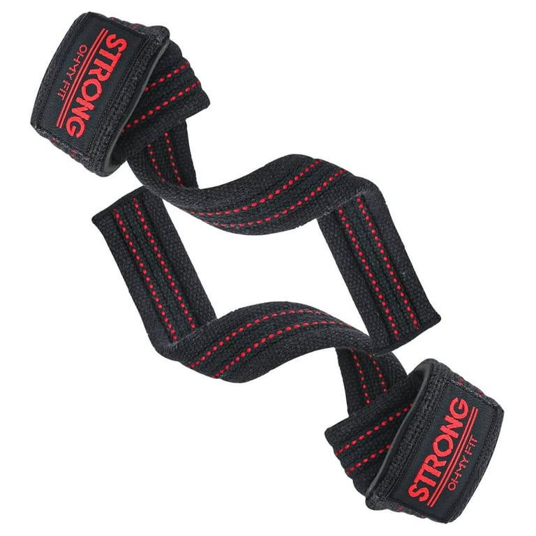 OHMY FIT Padded Cotton Power Lifting Straps for Weightlifting, Deadlifting,  Powerlifting, and Strength Training. Strong Wrist Straps for Men and Women.  
