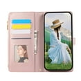thumbnail image 7 of iPhone 15 Plus Wallet Case, with Crossbody Shoulder Strap Hand Wrist Cards Holder Zipper Pocket RFID Blocking Shockproof Flip Cover Stand Snap Closure Phone Case for Apple iPhone 15 Plus, Rosegold, 7 of 7