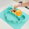 thumbnail image 1 of unbranded 1Pcs Toddler Suction Plates Silicone Green Non Breakable Tableware, 1 of 8
