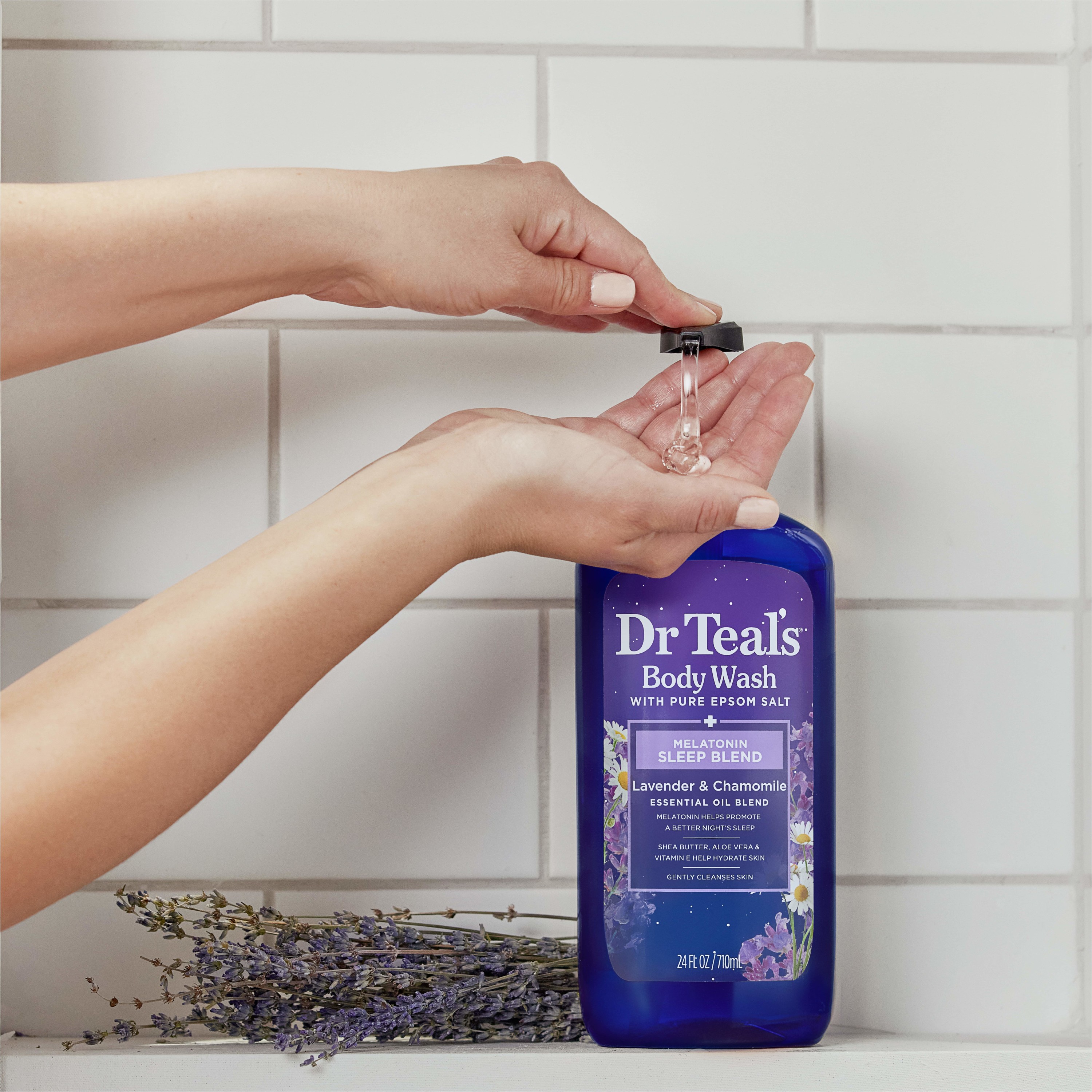 Dr Teal's Sleep Body Wash with Melatonin, Lavender & Chamomile & Essential Oil Blend, 24 fl oz - image 6 of 10