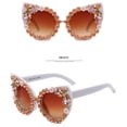 thumbnail image 4 of Gafas de sol de diamantes de gran tamaño para mujer, gafas de sol tipo ojo de gato con diamantes de imitación, 4 of 4