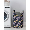 thumbnail image 3 of Colorful Laundry Bag, Victorian Theme Inspired Ornamental Vintage Rose Flowers and Leaves, Basket with Handles Drawstring Closure for Laundromats, 13" x 19", Navy Blue and Multicolor, by Ambesonne, 3 of 4