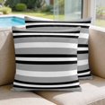 thumbnail image 2 of 16x16 Pillow Covers Set of 2, Black Gray Striped Square Throw Pillow Covers for Couch/Sofa/Living Room, Contemporary Minimalist Lines Art Decorative Soft Pillowcases for Couch Throw Pillows, 2 of 9
