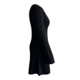 thumbnail image 3 of Vestido George para Mujer, con Manga Larga Tela Rib Cuello Redondo Flare Negro Talla CH, 3 of 4