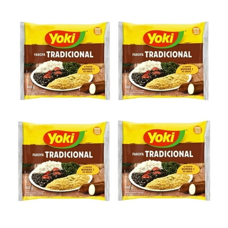 Seasoned Cassava Flour 17.6oz | Farofa de Mandioca Pronta 500g (Pack of 04)