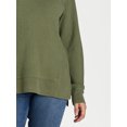 thumbnail image 3 of Time and Tru Women's Waffle Knit Sweatshirt, Sizes XS-XXXL, 3 of 5