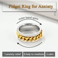 thumbnail image 5 of ChainsProMax Men/Women Cuban Link/Spinner Rings, Size #06-#14, 18K Gold Tone, 5 of 9