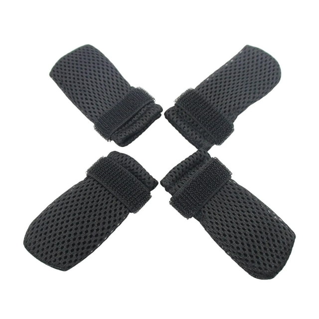 4 Pcs Couvre-Pieds pour Animaux Protecteur de Griffes Chaussures Réglables Bottes pour Chat Anti-Rayures Maille pour Bain Couper les Ongles Rasage à Domicile Noir Moyen