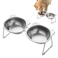thumbnail image 5 of Koiauber Stainless Steel Elevated Cat Bowl Tilted Raised Cat Bowl with Metal Stand Pet Feeding Dish to Prevent Fatigue for Indoor Cat And Dog, 5 of 8