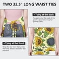 thumbnail image 6 of Yellow Sunflower Seed Pattern Apron-Garden Aprons for Women with Pockets-Cotton Linen Waterproof Kitchen Cooking Gardening Aprons Adjustable for Kitchen,Cooking,BBQ and Salon 33x27 Inch, 6 of 7
