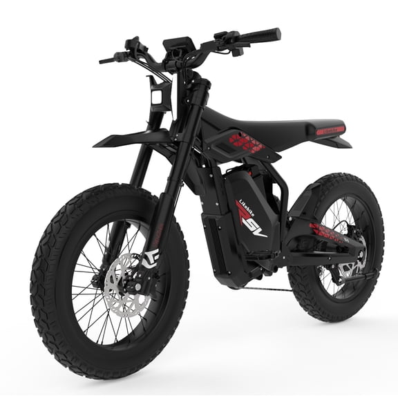 Electric Mountain Bike for Adults, 750W Motor 60V 27Ah Battery, 80Miles Long Range, 28MPH High-Speed, 20" Fat Tire All-Terrain Bicycle with Hydraulic Suspension