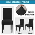 thumbnail image 2 of Chair Covers for Dining Room Stretch Dining Chair Covers Chair Cushions for Dining Chairs Super Fit Dining Chair Protector Removable Washable Chair Covers Set of 8, Black, 2 of 7