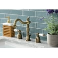 thumbnail image 2 of Kingston Brass KB1973PL Heritage Widespread Bathroom Faucet with Brass Pop-Up, Antique Brass, 2 of 5