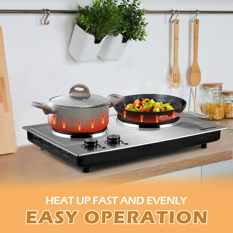 CUSIMAX Double Portable Electric Hot Plate Review - Best Hot Plate for  Cooking for students 