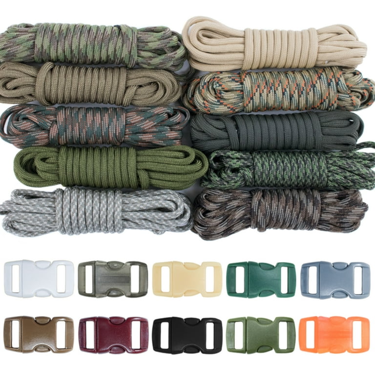 Zesty 550lb Survival Paracord Random Combo Crafting Kit by West Coast  Paracord - 10 Colors of 500lb Cord & 10 FREE buckles - Type III Paracord -  Make