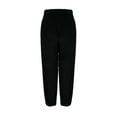 thumbnail image 6 of Solid Color Homewear Pants for Women Long High Waist Jogger Winter Comfort Fannal Pants Black 2XL, 6 of 7
