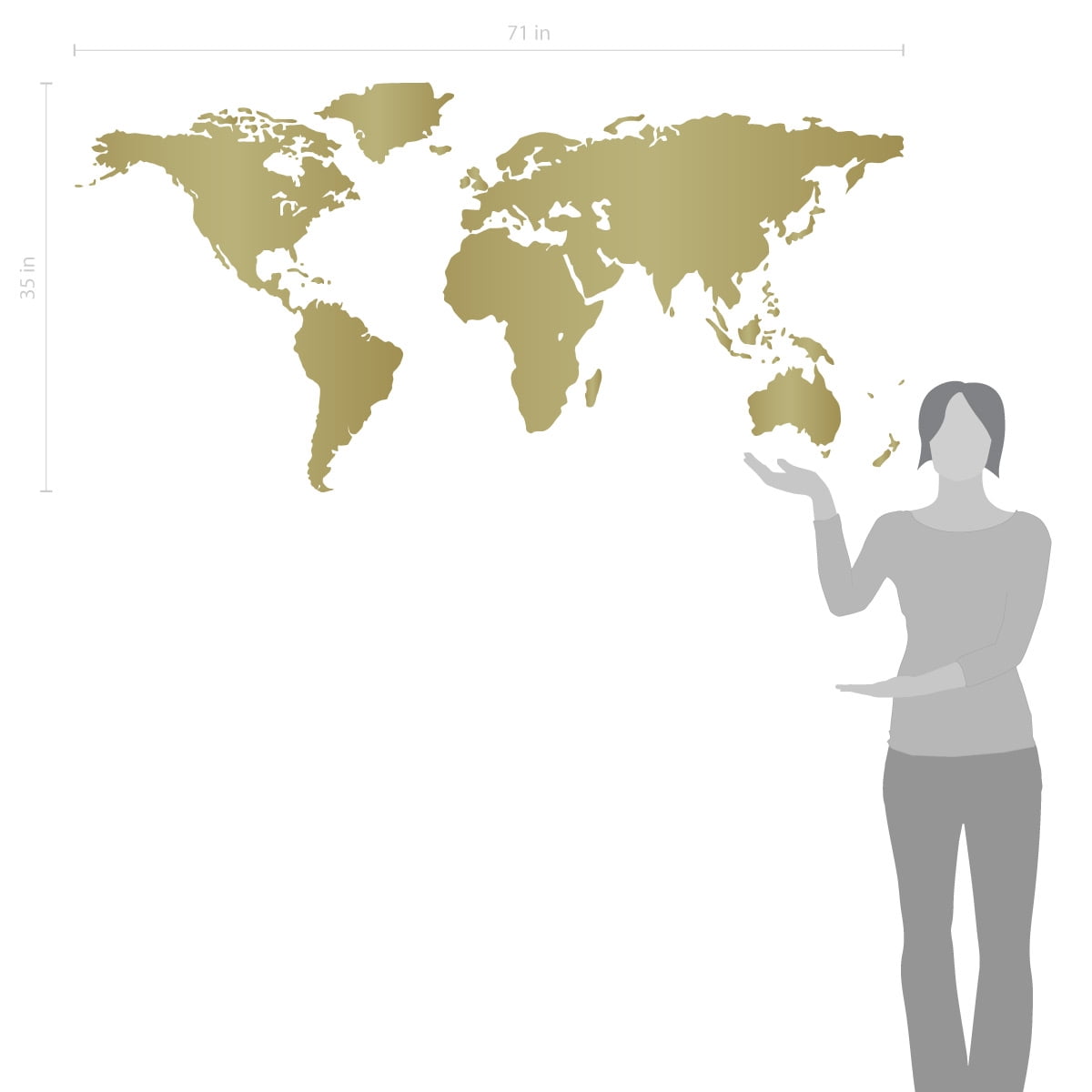 World Map Wall Art Earth Atlas Decal Sticker