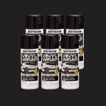 6 Pack, Black, Rust-Oleum Automotive Vinyl Wrap Peelable Coating Gloss Spray Paint-352724, 11 oz