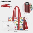 thumbnail image 5 of Teacher Tote Bag,Colorful Dinosaur with Roar Pattern Teacher Utility Tote Bag,Large Work Tote Bags for Women with Multiple Pockets,Top Zipper Closure,13.8x10.6x6.7 Inch, 5 of 5