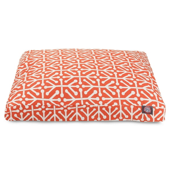 Majestic Pet | Aruba Rectangle Pet Bed For Dogs, Removable Cover, Orange, Medium