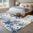 thumbnail image 4 of Ocean Octopus Large Area Rugs 6x9 ft Blue Yellow Sea Star Shell Coral Blue Yellow Stripes Washable Rug Non Slip Indoor Carpet Absorbent Floor Mat for Living Room Bedroom Dining Room, 4 of 9